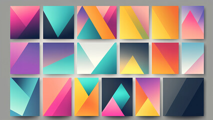 Square banner template with color background that can be used for social media posts and web advertising, geometric shapes and patterns, design