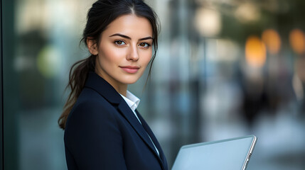 Canvas Print - woman with laptop