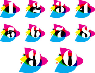Poster - Vector set of number, abstract numbers, numbers vector