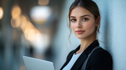 Canvas Print - woman with laptop