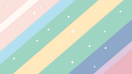 Soft Pastel Stripes and Stars Forming an Abstract Background