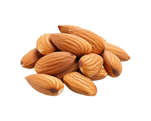 Brown almonds scattered, perfect for food packaging design, blogs, recipe cards, or health related content. Suitable for various almond related projects. Generative AI