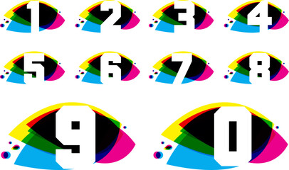 Poster - Vector set of number, abstract numbers, numbers vector