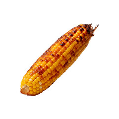 Grilled corn on white background, suitable for summer food blogs, recipe cards, BBQ party invitations, farm totable restaurant menus. Generative AI