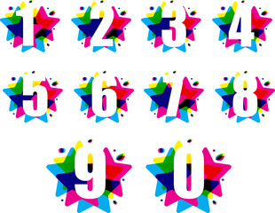 Poster - Vector set of number, abstract numbers, numbers vector