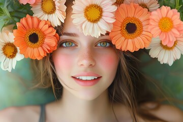 Girl with flowers