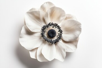 Wall Mural - Pure White Anemone Flower Closeup