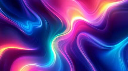 Leinwandbilder - A vibrant abstract background with swirling neon colors and smooth gradients, creating a dynamic and energetic visual effect for modern design.