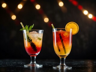 Canvas Print - Festive holiday cocktails.