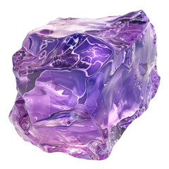 Poster - Amethyst crystal stone with shiny purple light reflecting on its surface