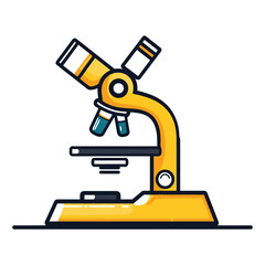 Wall Mural - microscope icon vector design, simple microscope flat icon on isolated white background