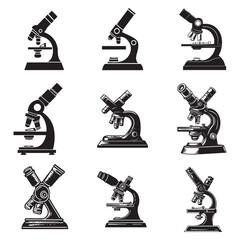 Wall Mural - microscope icon vector design, simple microscope flat icon on isolated white background