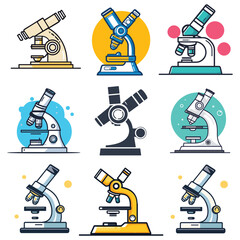 Wall Mural - microscope icon vector design, simple microscope flat icon on isolated white background