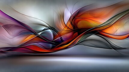   A vibrant wave painted digitally against a muted background, reflecting light below