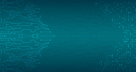 Abstract modern digital science technology futuristic circuit board. Cyber connection on the blue background. Hi-tech communication design. Electronic vector illustration.