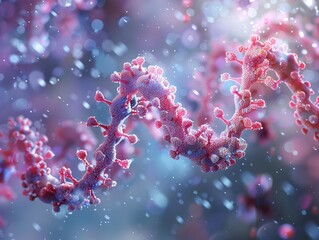 Wall Mural - microscopic view of a virus: a 3d illustration