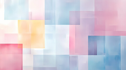 Wall Mural - Modern abstract geometric background is created with various sized colored squares and rectangles. the pastel color palette creates a soft and elegant design. Pastel Palette. Illustration