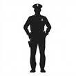 © sharafmaksumov - Police Officer Silhouette, Illustration Isolated On White Background