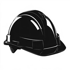 Wall Mural - Hard Hat Silhouette, Illustration Isolated On White Background