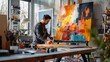 © MrBeer - Artist Painting Abstract Artwork in Studio