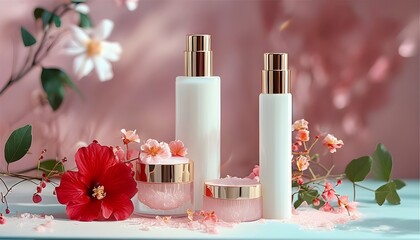 Wall Mural - Close-up elegance of premium skincare pack for fair skin captured in stunning macro photography, enhanced by AI technology for a visually striking presentation