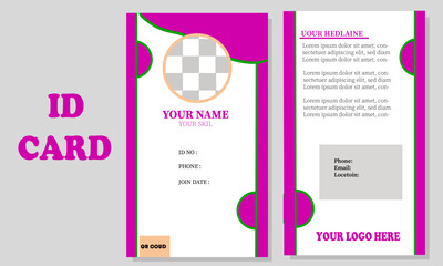 ID Card Template | Office Id card | Employee Id card for your  vector design elements for graphic layout of corporate id card. Modern abstract background template