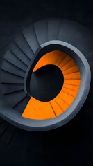 Leinwandbilder - Captivating Spiral Staircase Geometric Pattern with Directional Lighting