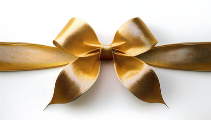 Wall Mural -  3D elegant gold ribbon – A 3D render of an elegant gold ribbon, isolated on a white backgro_1(57)