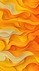 Wall Mural - Flowers, Florals, Leaves, Shapes, Waves, Fruits, Yellow and Orange, Abstract Image, Texture, Pattern Background, Wallpaper, Cover and Screen for Smartphone, PC, Laptop, 9:16 and 16:9 Format