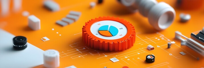 Leinwandbilder - Futuristic Data Visualization with Floating Charts and Graphs   Abstract Data Driven Design