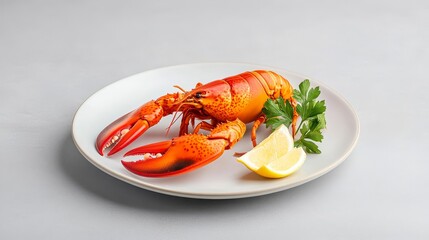 Wall Mural - Boiled red lobster, marine shellfish, seafood gourmet cuisine.