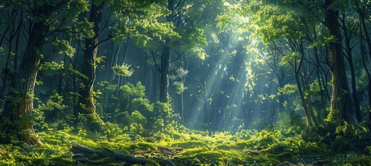 Canvas Print - Sunlight Through Forest Canopy