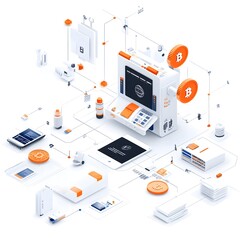 Poster - Isometric Digital Wallet and Contactless Payment Platform for Secure Transactions
