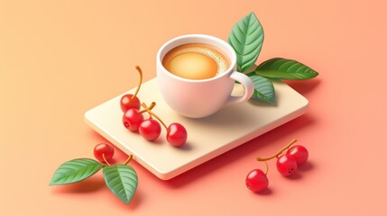 Canvas Print - Coffee and Cherries