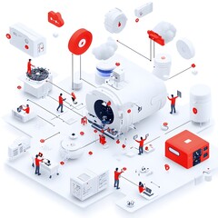 Poster - Isometric Visualization of Office Automation Enhancing Employee Productivity