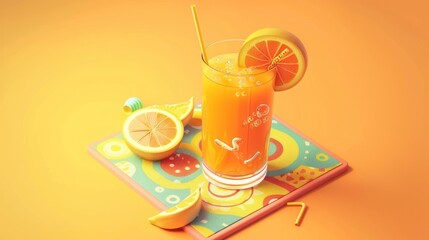 Wall Mural - Refreshing Orange Juice