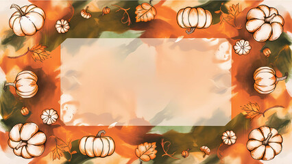 Poster - halloween background with pumpkins autumn background with copy space 