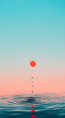 Poster - Serene Rippling Reflections of the Sky in Soft Blended Colors