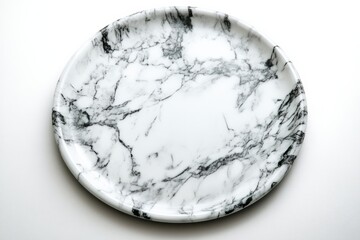 Marble Plate - Clean and Bright Ceramic Circle Up High with Clipping Path in Cooking Concept