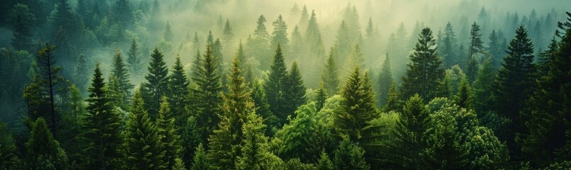 Poster - Misty Forest Canopy