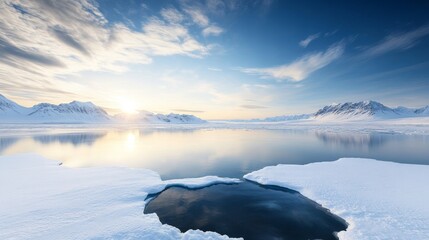 Wall Mural - Polar ice caps, frozen landscape, Arctic chill.