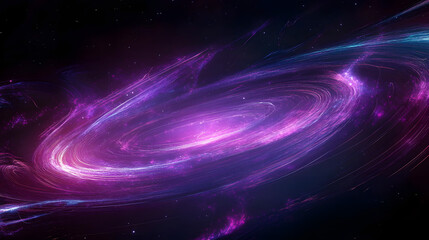 Wall Mural - Mesmerizing purple neon wireframe cosmic galaxy isotated on black background. Created with generative AI.