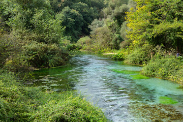 Mountain landscape in Albania. The beautiful summer nature in Europe. Adventure travel in Albania.