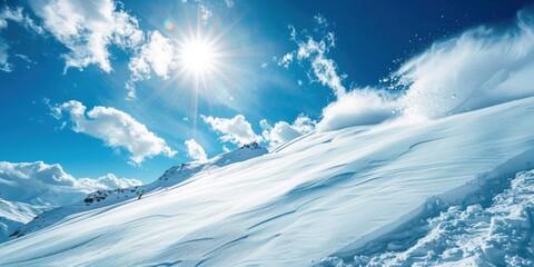 Poster - Skiing Down a Snowy Mountain Slope