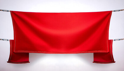 Poster -  Red banner design – A clean, simple illustration of a red banner, typically used for ad_1(370)