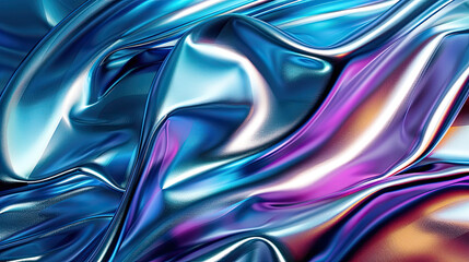 Poster - Abstract liquid holographic background. Colorful fluid design element.