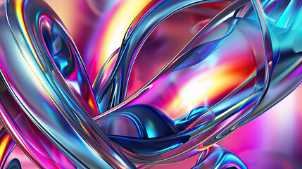 Poster - Abstract liquid holographic background. Colorful fluid design element.