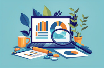 Wall Mural - business analytics concept flat illustration
