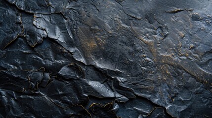 Wall Mural - Aged black material with selective focus and copy space top view