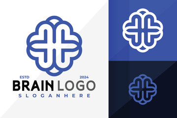 Letter H Brain Logo Icon Vector Design. Creative simple logos designs illustration